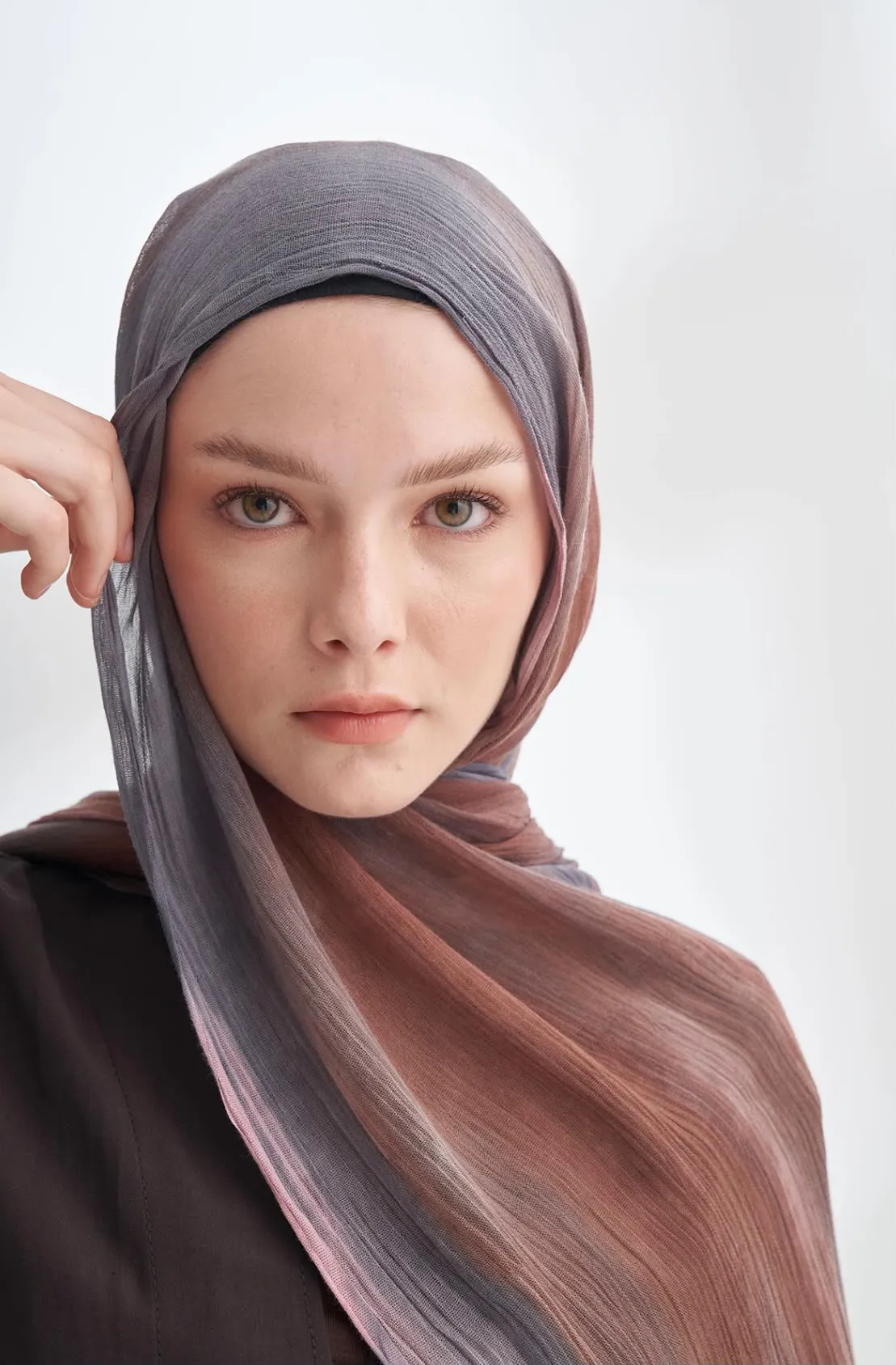 ORGANIC TOUCHE VİSKON BELEND DESEN ŞAL KAHVE FÜME