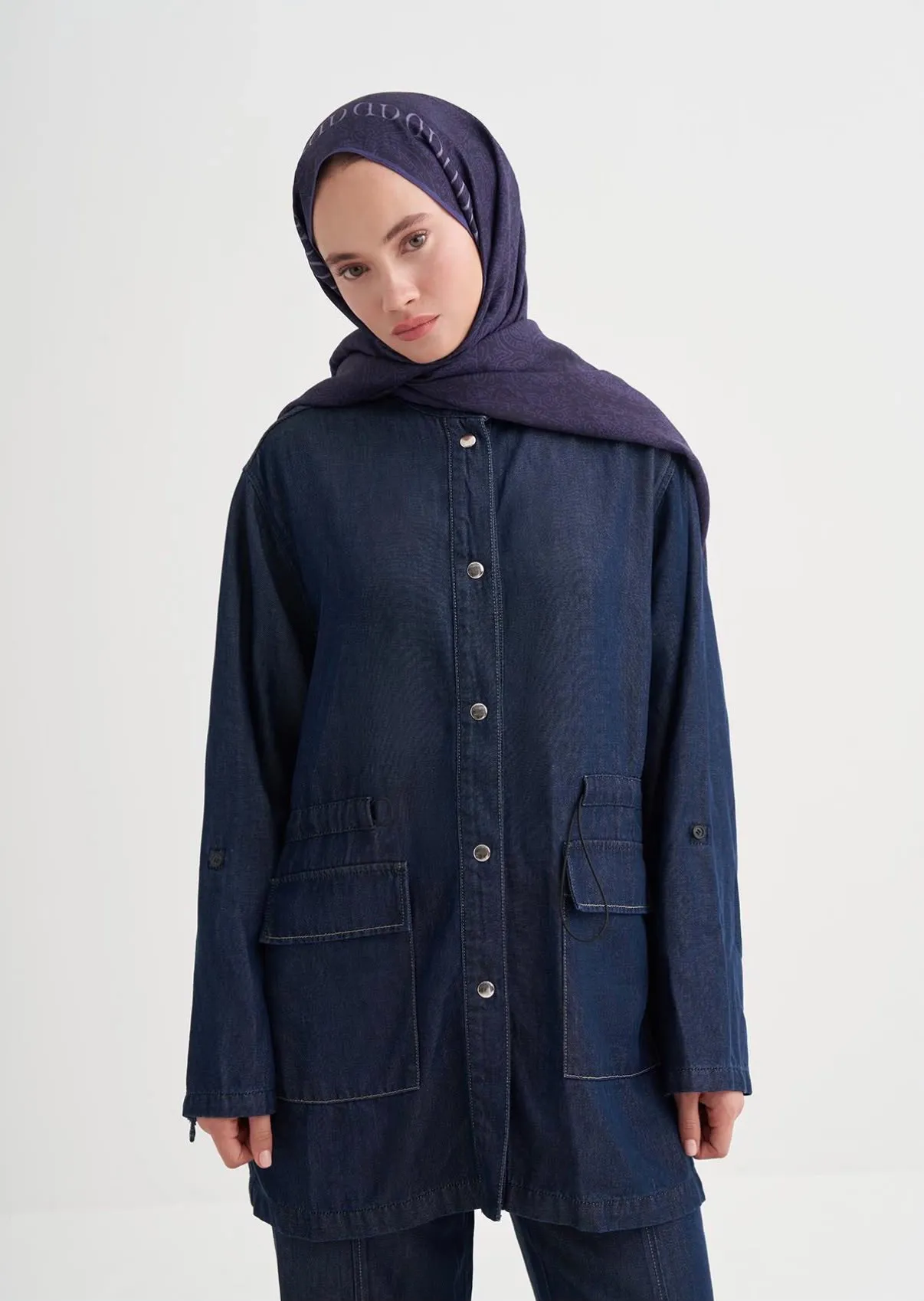 Elenora Monogram Floş Şal Morcivert