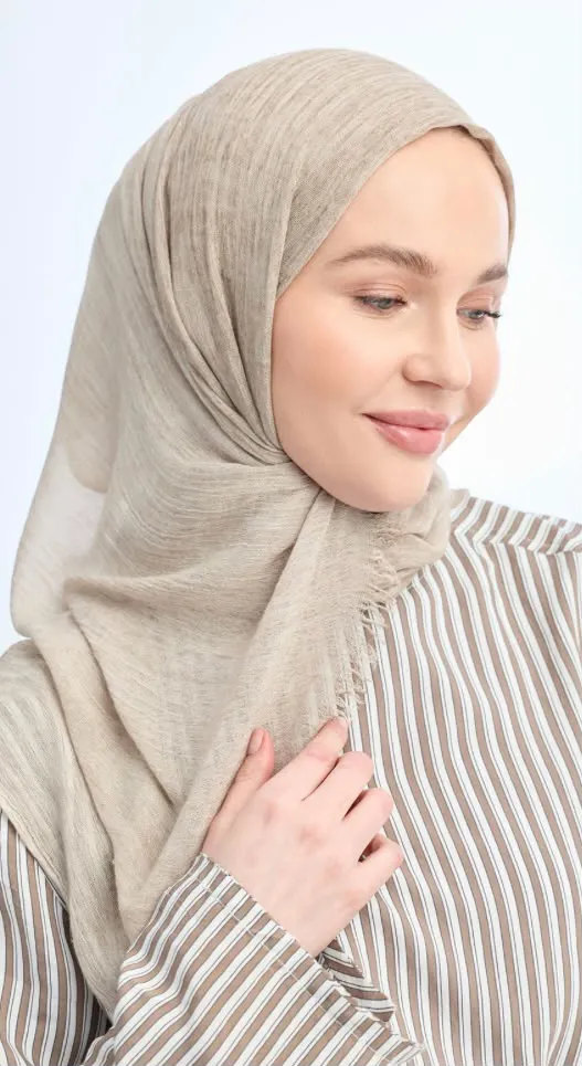 ORGANIC TOUCHE VİSKOZ ŞAL ACIK VIZON - House of Hijab