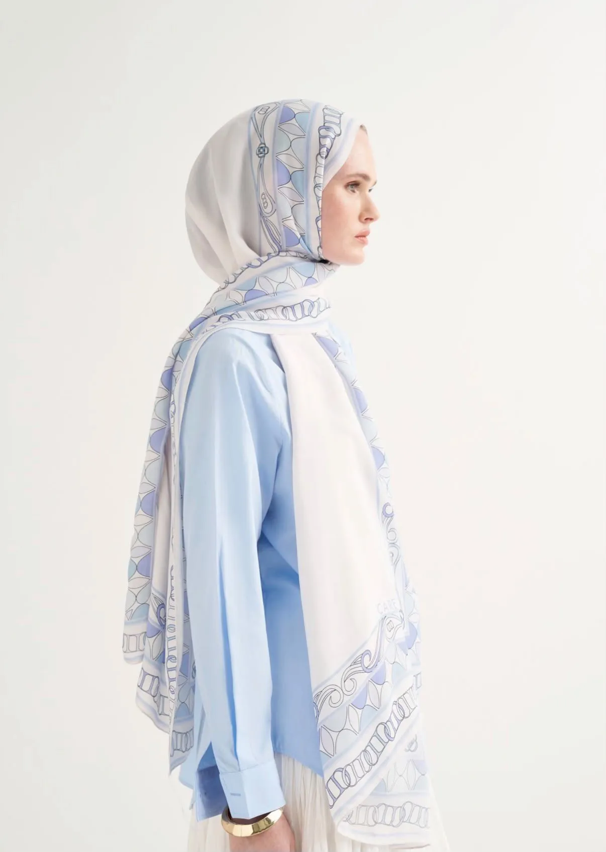 Sabrine Floş Şal Buz Mavisi