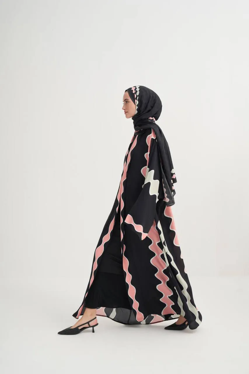 Luma Premium Floş Abaya Siyah