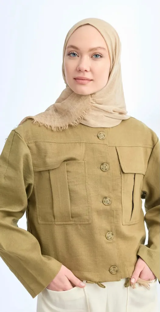 ORGANIC TOUCHE VİSKOZ ŞAL BEJ - House of Hijab