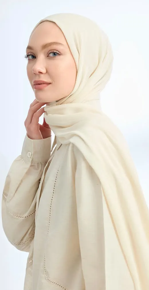 ORGANIC TOUCHE VİSKOZ ŞAL EKRU