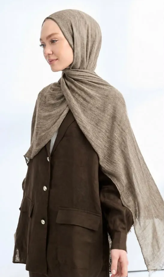 ORGANIC TOUCHE VİSKOZ ŞAL VİZON - House of Hijab