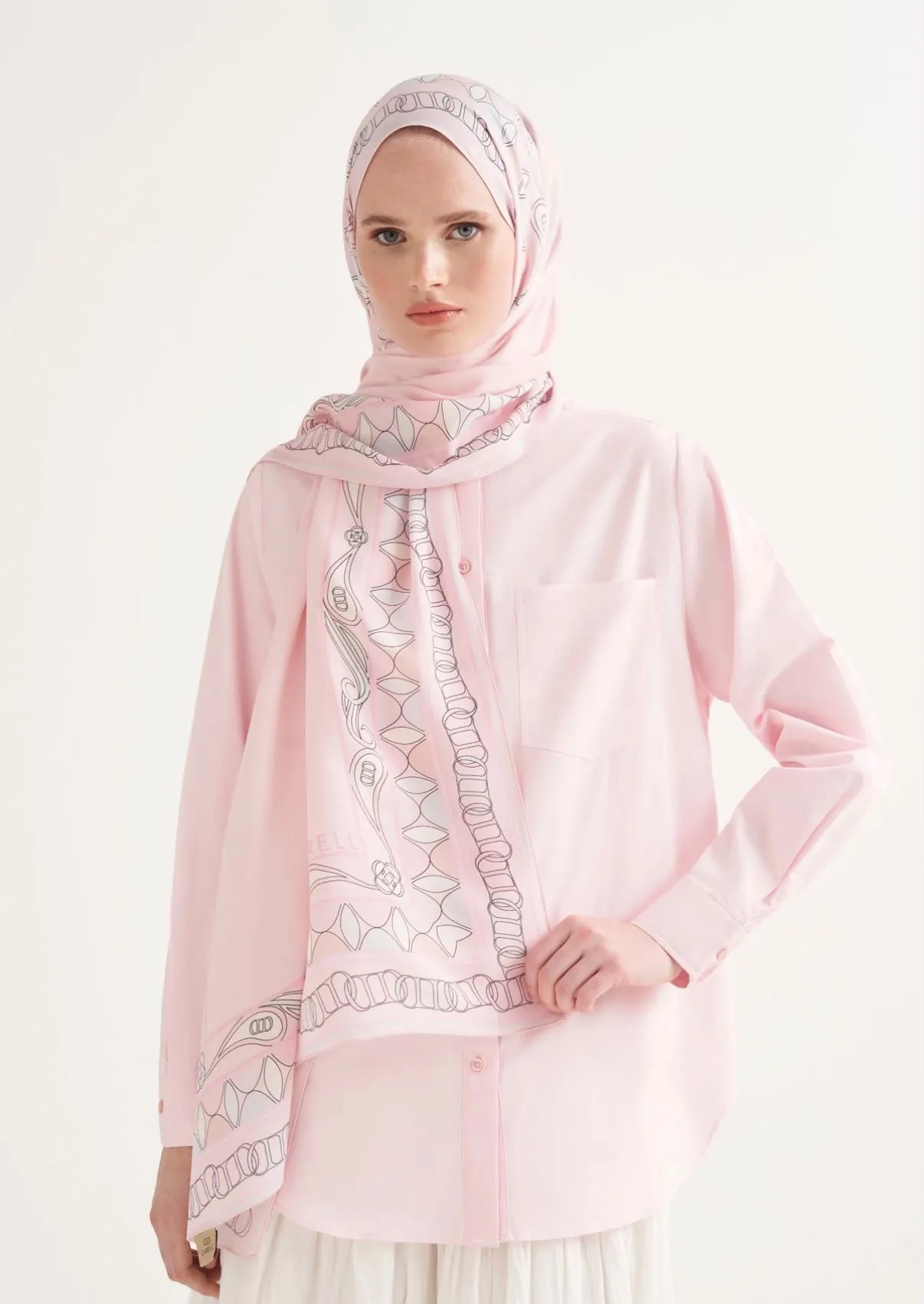 Sabrine Floş Şal Seker Pembe