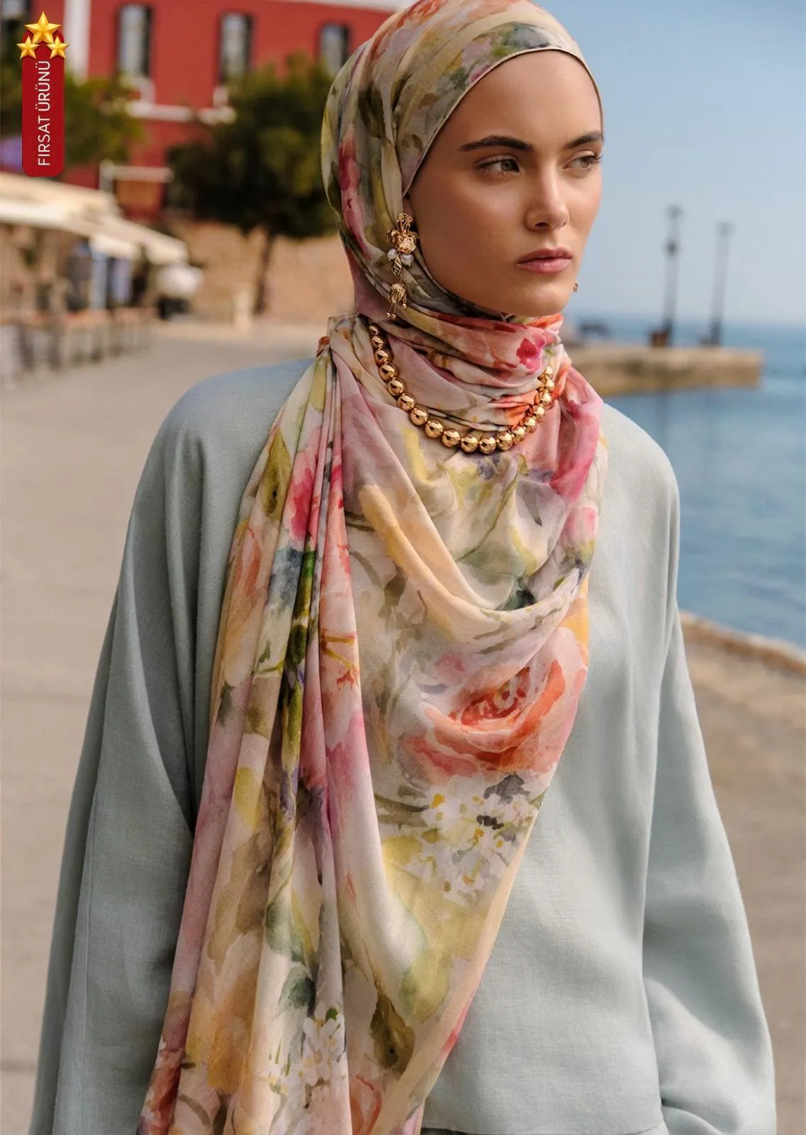 Elara Aria Viskon Şal Pembe