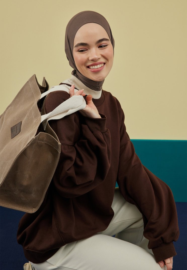 FRESH SCARFS ATHLETIC HIJAB ACI KAHVE