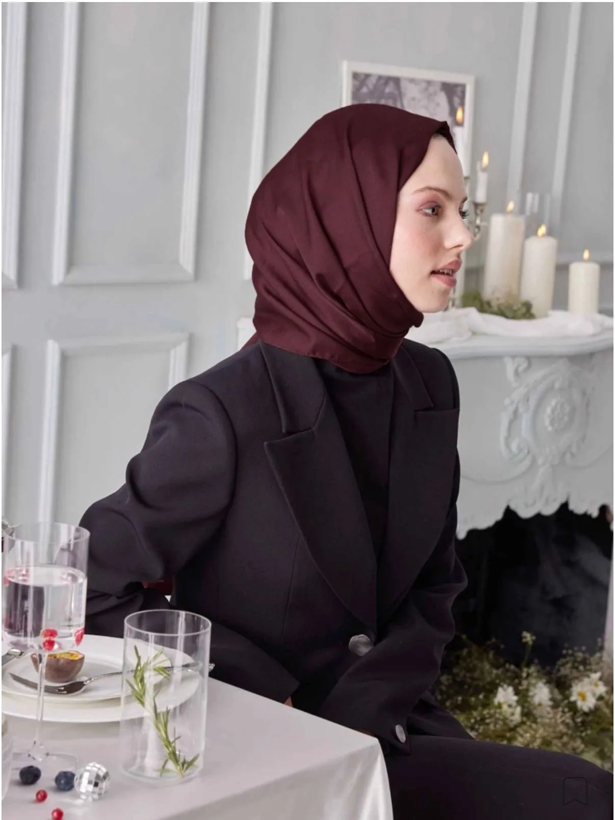 FRESH SCARFS JANJANLI ÖZEL GÜN BORDO