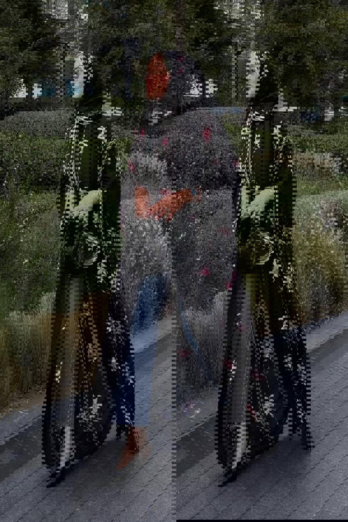 Saten Abaya - Gece Mavisi