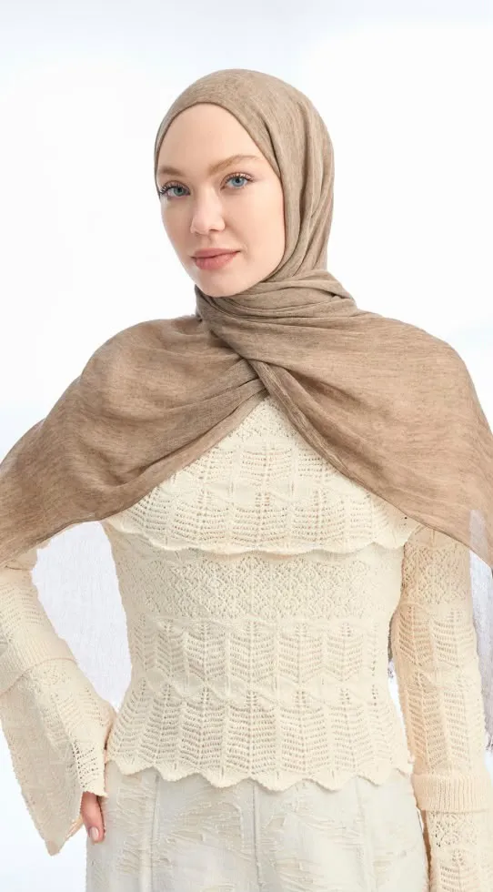 ORGANIC TOUCHE VİSKOZ ŞAL CAMEL - House of Hijab