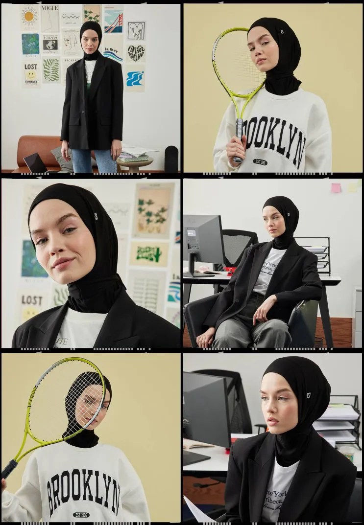 FRESH SCARFS ATHLETIC HIJAB SİYAH