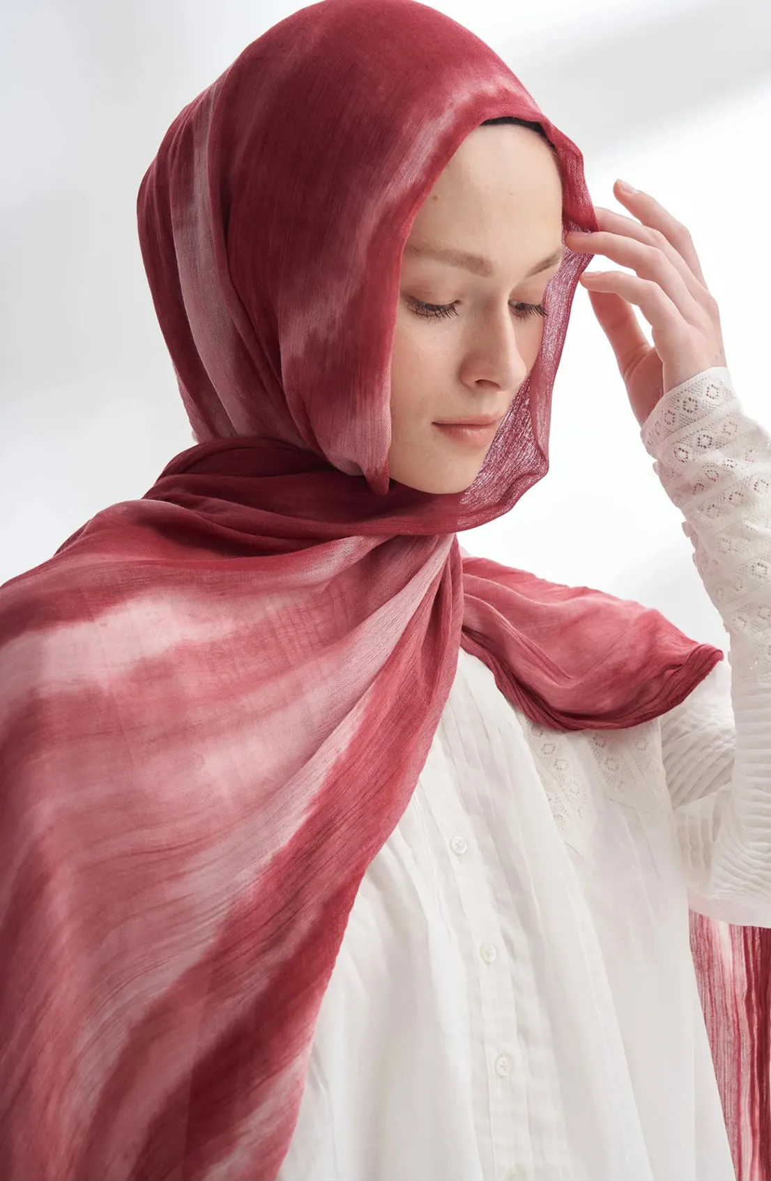 ORGANIC TOUCHE VİSKON BELEND DESEN ŞAL BORDO