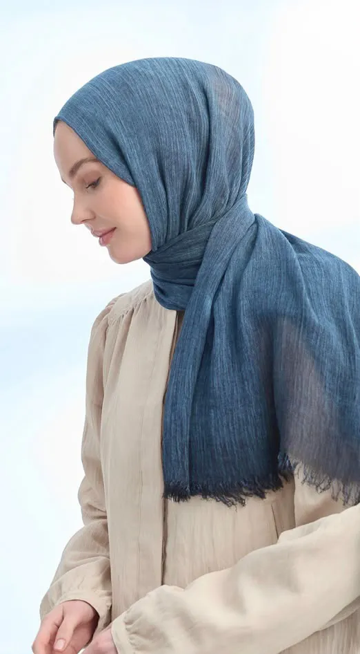 ORGANIC TOUCHE VİSKOZ ŞAL KOYU INDIGO