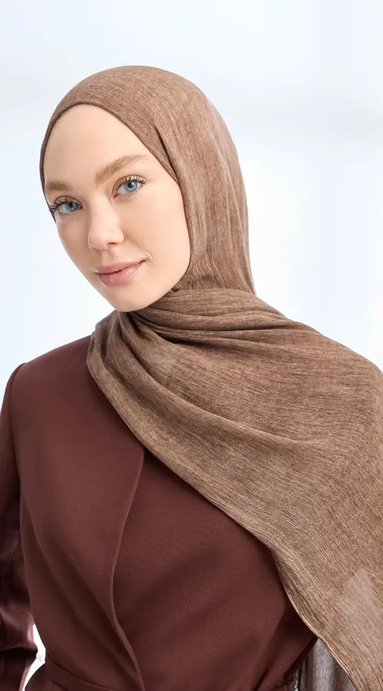 ORGANIC TOUCHE VİSKOZ ŞAL KOYU VİZON