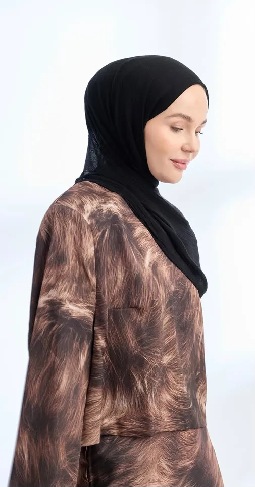 ORGANIC TOUCHE VİSKOZ ŞAL SİYAH