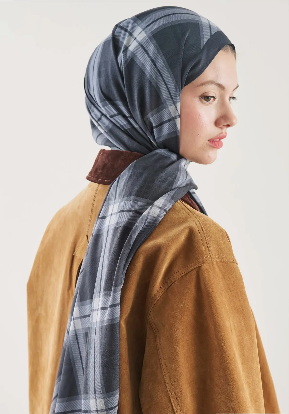 Plaid Desen Rami Şal Lacivert